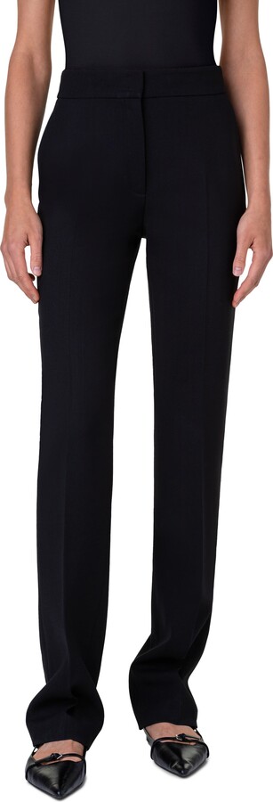 Akris Punto Chio Virgin Wool Stretch Crepe Straight Leg Pants