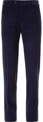 Canali Midnight-Blue Slim-Fit Kei Cotton-Corduroy Suit Trousers - Men - Navy