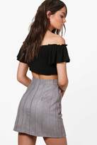 Thumbnail for your product : boohoo Inara Embroidered Stitch Pocket Front A Line Skirt