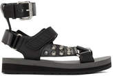Thumbnail for your product : Prada Black Studded Velcro Sandals