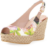 Thumbnail for your product : Stuart Weitzman Jean Floral Python Jute Wedge (Made to Order)