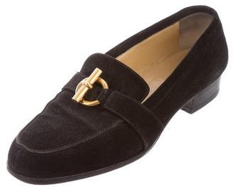 Hermes Suede Round-Toe Loafers