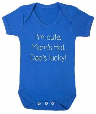 FLOSO Baby Girls/Boys I Am Cute, Moms Hot, Dads Lucky Short Sleeve Bodysuit (0-3 Months)