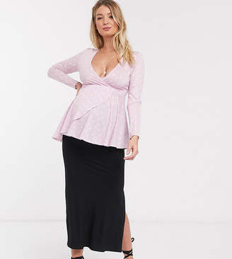 Asos DESIGN Maternity bias cut jersey midi slip skirt with split