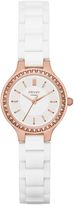 Thumbnail for your product : DKNY Chambers Glitz Rose Gold-Tone Ceramic Watch