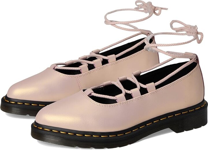 Dr. Martens Elphie II Women's Shoes Powder Pink Gold Shift : UK 4 (US Women's 6) M, Leather