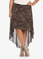 Thumbnail for your product : Torrid Leopard Print Chiffon Hi-Lo Belted Skirt