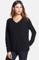 Thumbnail for your product : Nordstrom Button Side V-Neck Cashmere Sweater