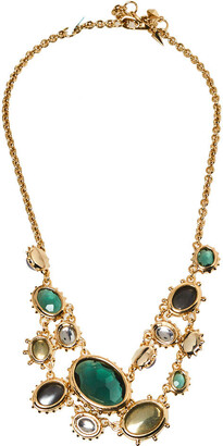 Alexis Bittar Georgian Multicolor Stone Gold Tone Double Strand Necklace