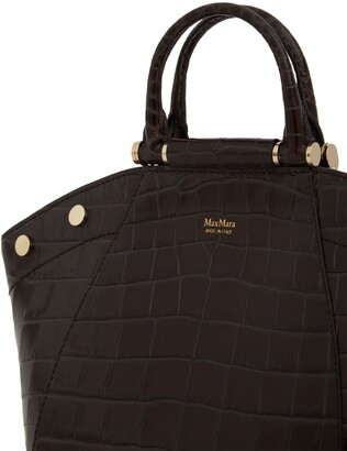 Max Mara S Anita Croc Embossed Leather Bag