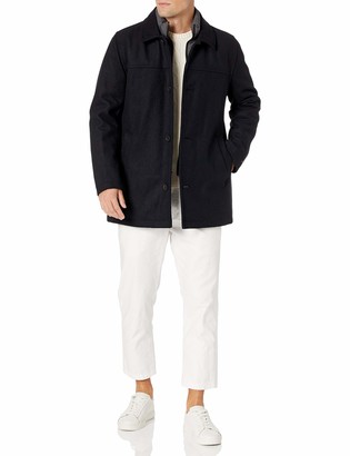 Tommy Hilfiger Men's Wool Melton Walking Coat with Detachable Scarf (Regular and Big & Tall Sizes)