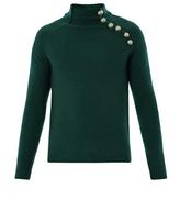 Thumbnail for your product : Balmain Buttoned shoulder wool-blend sweater