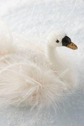 Anthropologie Snowy Swan Ornament