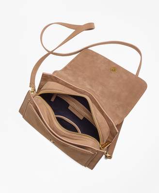 Brooks Brothers Nubuck Leather Bonnie Shoulder Bag