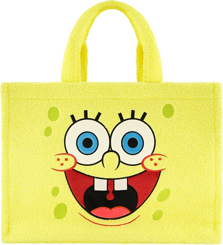 SpongeBob Squarepants Yellow Travel Sherpa Tote with Trolley Strap