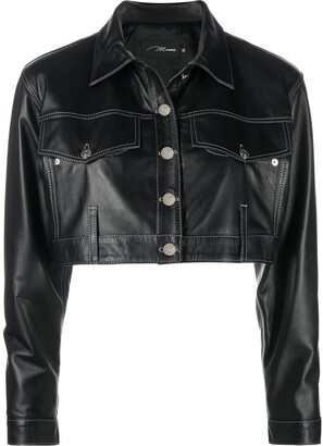 Manokhi Cropped Leather Jacket