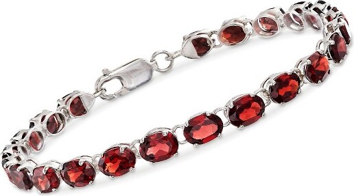 Ross-Simons Ross-Simons18.00ct.t.w.OvalGarnetBraceletinSterlingSilverSize7