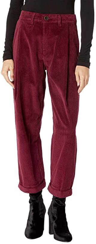 burgundy corduroy trousers womens