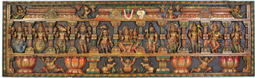 Exotic India Dashavatara Panel -The Ten Incarnations Of Lord Vishnu (From The Left - Matshya, Kurma, Varaha, Narasimha, Vaman, Parashurama, Rama, Balarama, Krishna