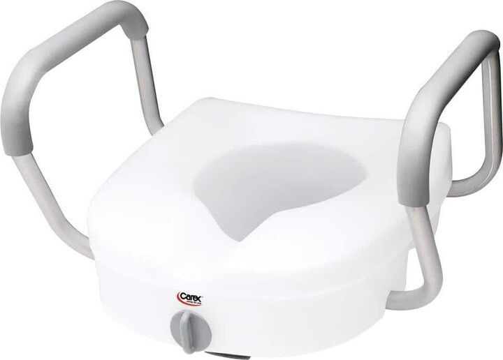 Carex Health Brands E-Z Lock Raised Toilet Seat with Armrests