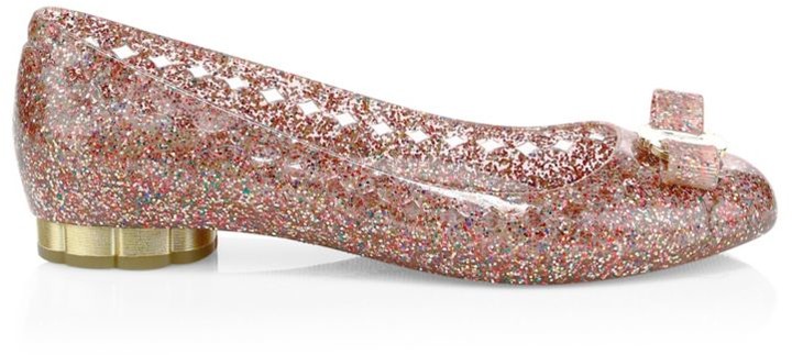 salvatore ferragamo laser cut jelly pumps