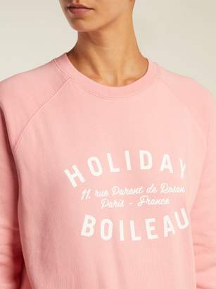 Holiday Boileau - Logo Print Cotton Sweatshirt - Womens - Nude
