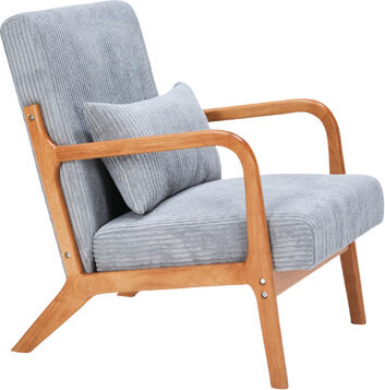 George Oliver Mid - Century Modern Accent Arm Chair Upholstered With Rubberwood Frame Suitable For Multi Scenario Home Decor Reading Chair Solid  Use In