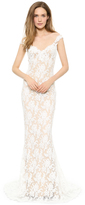 Thumbnail for your product : Reem Acra Lace Low Back Gown