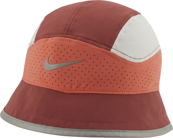 Nike Unisex Dri-FIT Perforated Running Bucket Hat in Orange