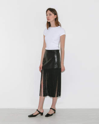 Helmut Lang Fringe Leather Mini Skirt