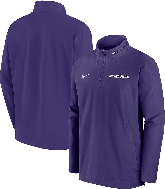 Men's Nike Purple TCU Horned Frogs 2024 Sideline Coach Quarter-Zip Hoodie Jacket