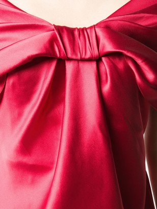 Alberta Ferretti Off-The-Shoulder Wrapped Bow Gown