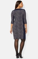 Thumbnail for your product : Lauren Ralph Lauren Print Bateau Neck Jersey Dress (Plus Size)