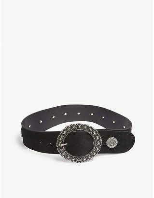 The Kooples Wide high-waisted suede belt