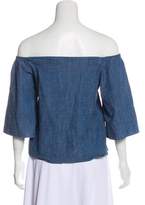 Thumbnail for your product : Alice + Olivia Denim Off-The-Shoulder Top