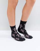 Thumbnail for your product : ASOS Glittery Cactus Socks