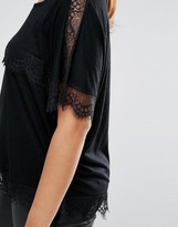 Thumbnail for your product : Junarose Lace Trim Short Sleeve Tee