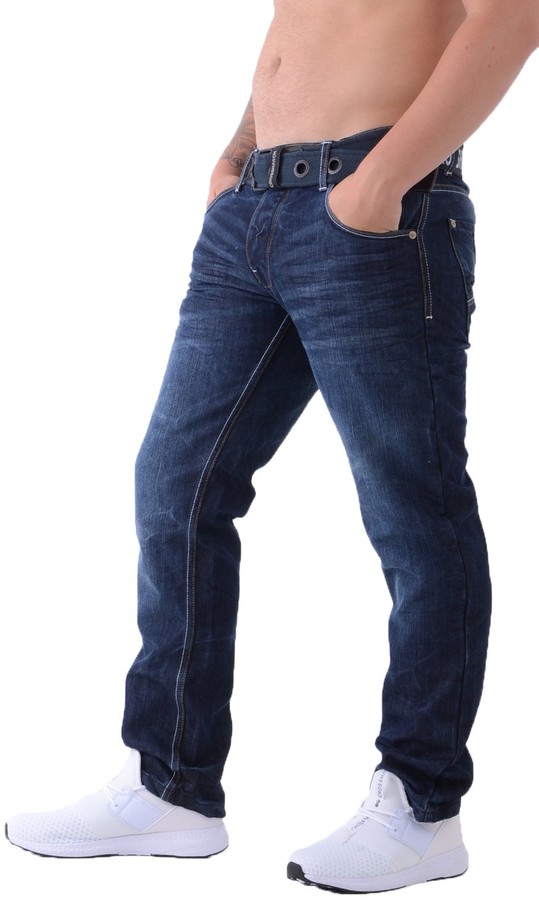 Crosshatch Men's New Embossed Tcno Dark Wash Jeans - Drak Wash -34- Short -  ShopStyle