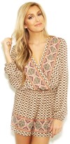 Thumbnail for your product : West Coast Wardrobe Lucky Lady L/S Romper in Beige