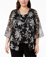 Thumbnail for your product : Alex Evenings Plus Size Printed Jacket & Top Set