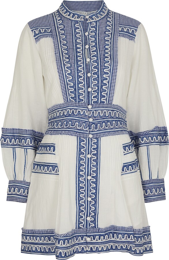 Veronica Beard Pasha Panelled Cotton-blend Mini Dress - ShopStyle