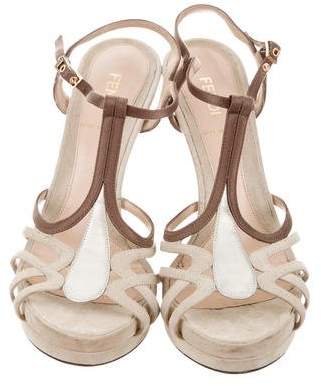 Fendi Suede Multistrap Sandals