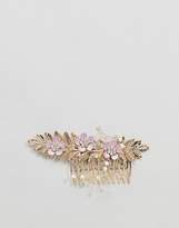 Thumbnail for your product : ASOS DESIGN Pastel Flower And Leaf Hair Comb