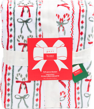 TJMAXX Candy Cane Lane Blanket, Polyester