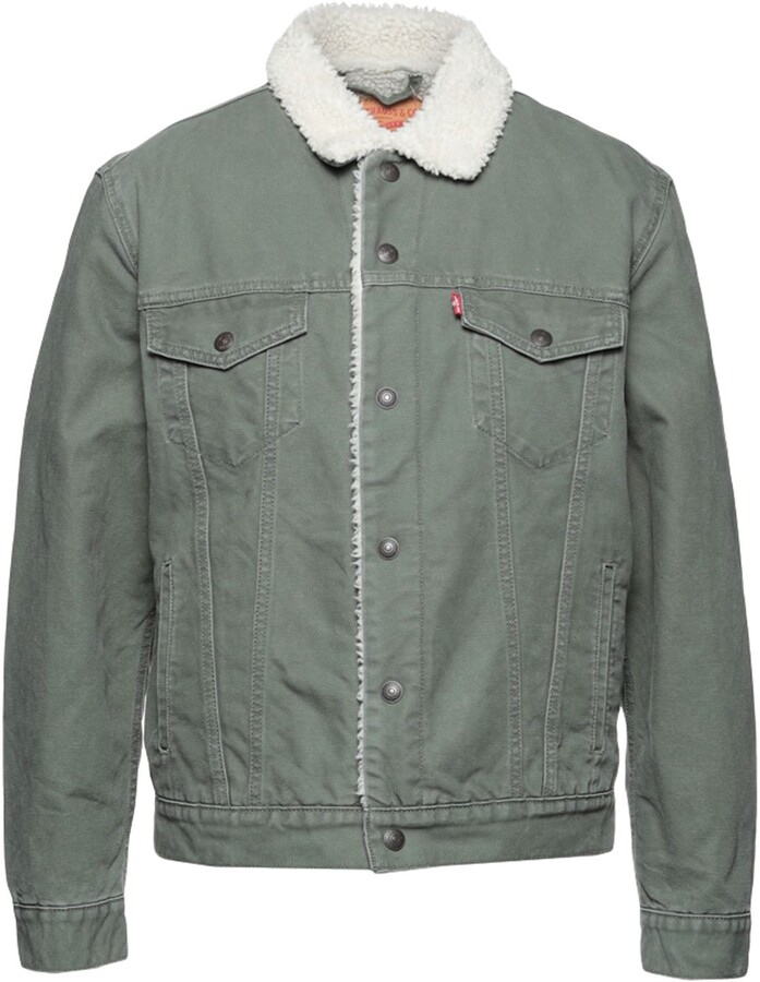 levis sherpa jacket green