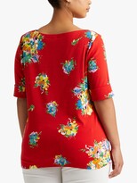 Thumbnail for your product : Ralph Lauren Ralph Curve Judy Floral Print Jersey Top, Bright Hibiscus/Multi