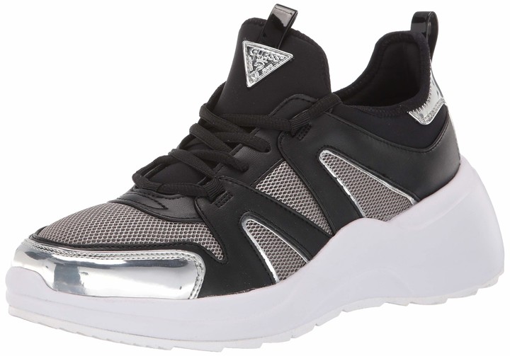 guess women's silver sneakers