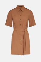 Thumbnail for your product : Karen Millen Polished Stretch Wool Blend Shirt Dress
