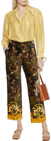 Thumbnail for your product : F.R.S For Restless Sleepers Tartaro Cropped Printed Cotton-velvet Straight-leg Pants