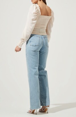 ASTR the Label Square Neck Puff Sleeve Top